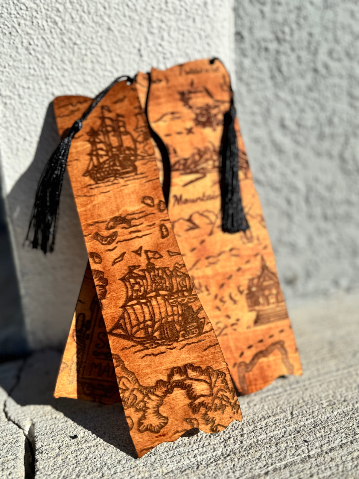 Laser Cut Pirate Map Bookmark Pack (3) – Treasure Hunt Book Lover Gift Set & Functional Reading Accessories