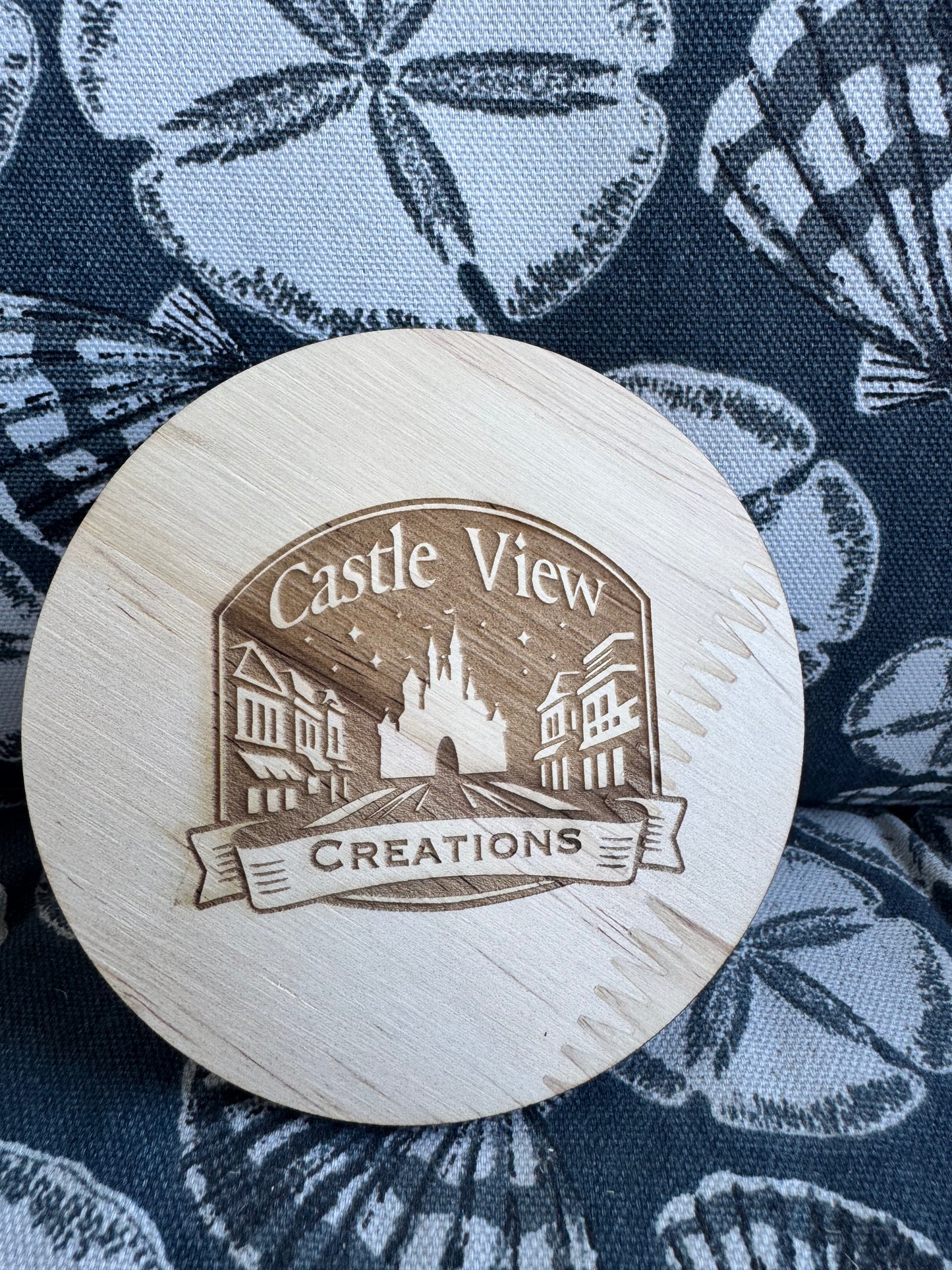 Custom Personalized Laser Cut Wooden Coaster – Engraved Logo or Monogram