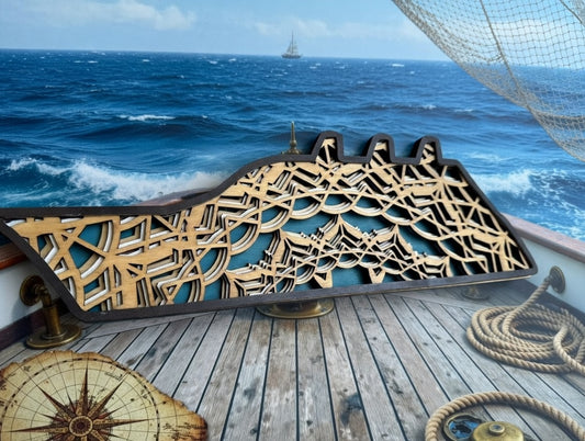 Laser Cut Sail Away (Blue) Layered Wall Art – Serene Cruise Ocean Enchanted Home Decor