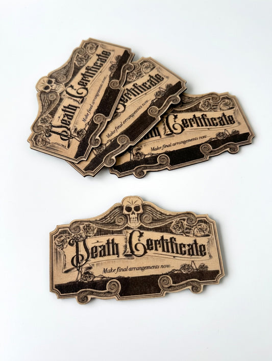 Death Certificate Magnet – Haunted Mansion Fridge Magnet & Dark Humor Home Decor
