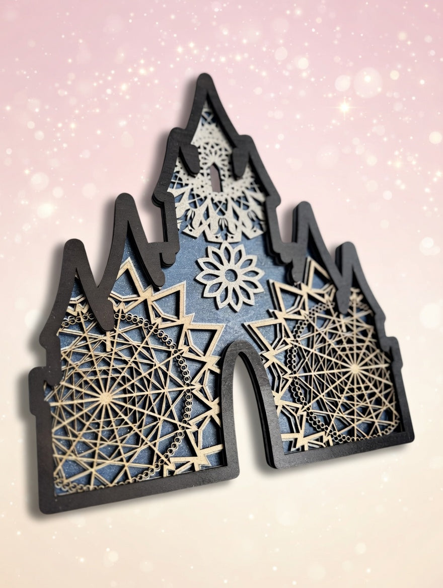 Laser Cut The Magic Castle Layered Wall Art – Enchanted Fairytale Fortress Home Decor