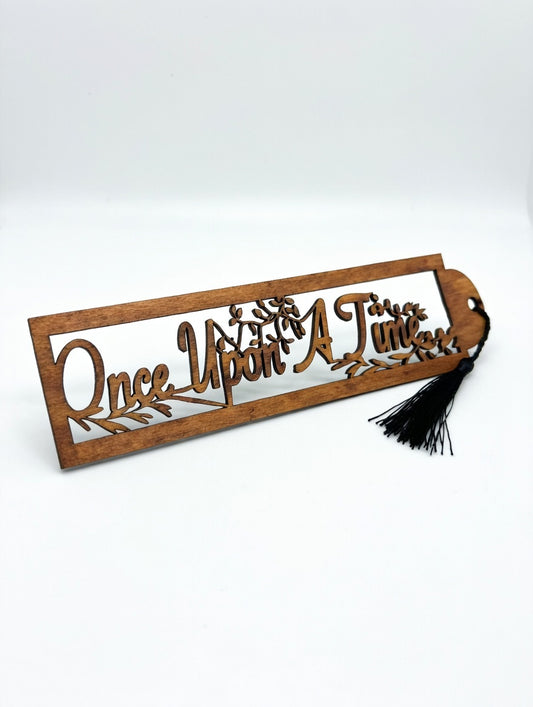 Laser Cut Once Upon a Time Wooden Bookmark – Enchanted Fairytale Book Lover Gift & Functional Reading Accessory