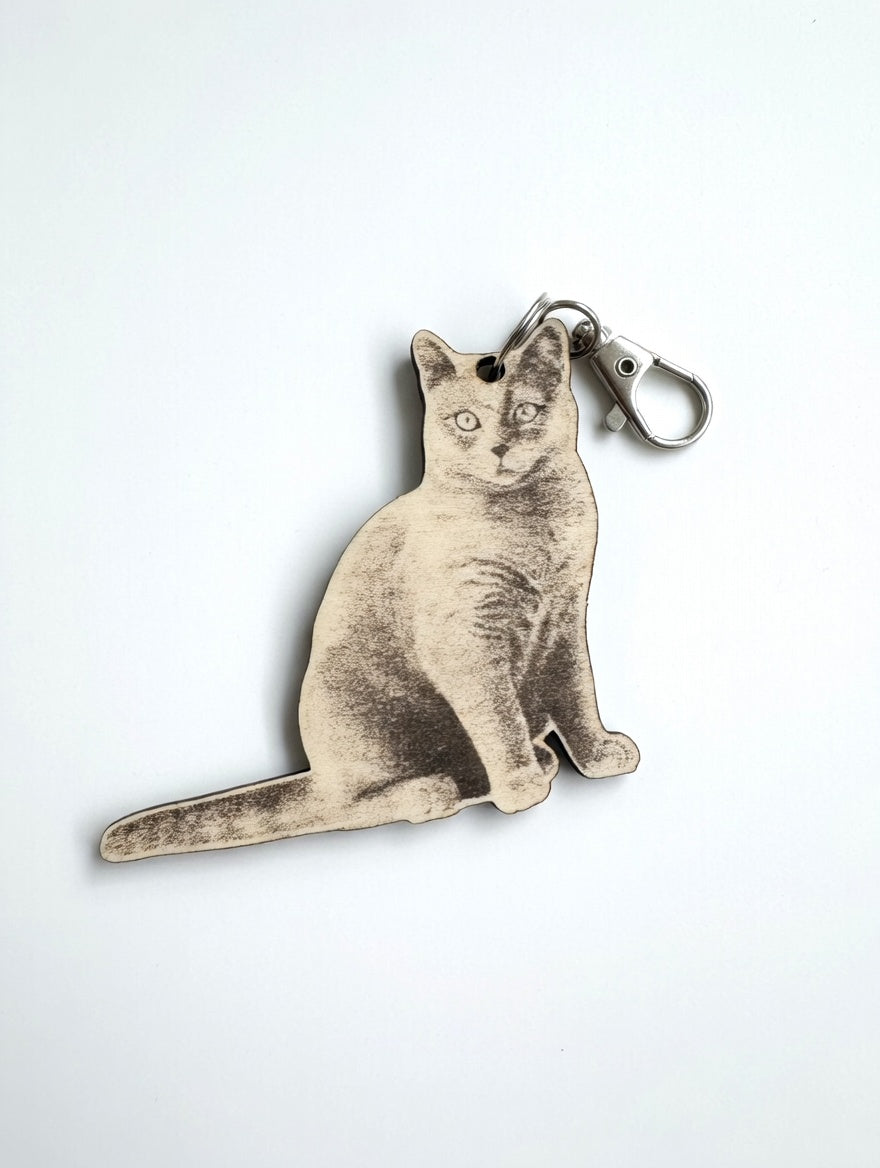 Personalized Laser Cut Wooden Pet Keychain – Custom Engraved Dog, Cat or Any Pet Memorial & Functional Keepsake Gift