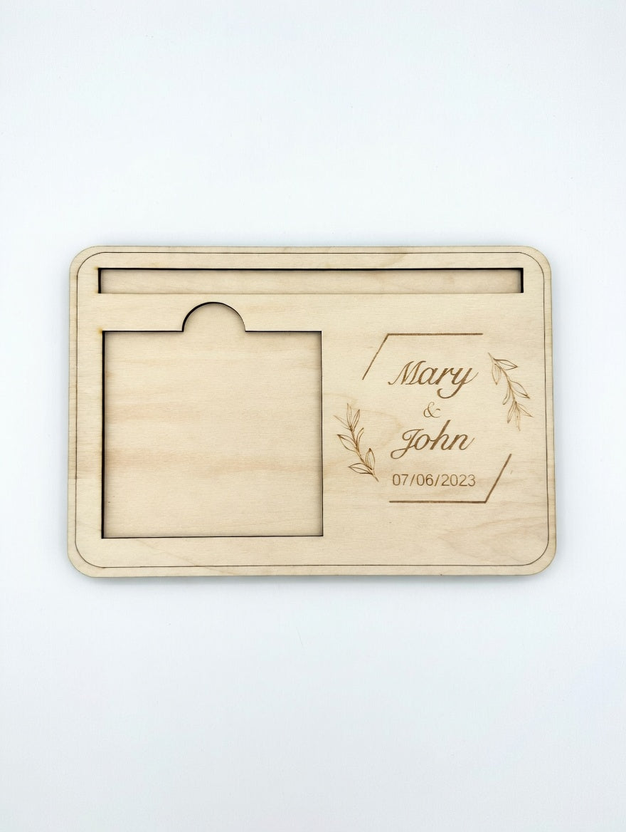 Personalized Laser Cut Wooden Sticky Note Holder – Custom Engraved Desk Organizer & Functional Home Office Decor