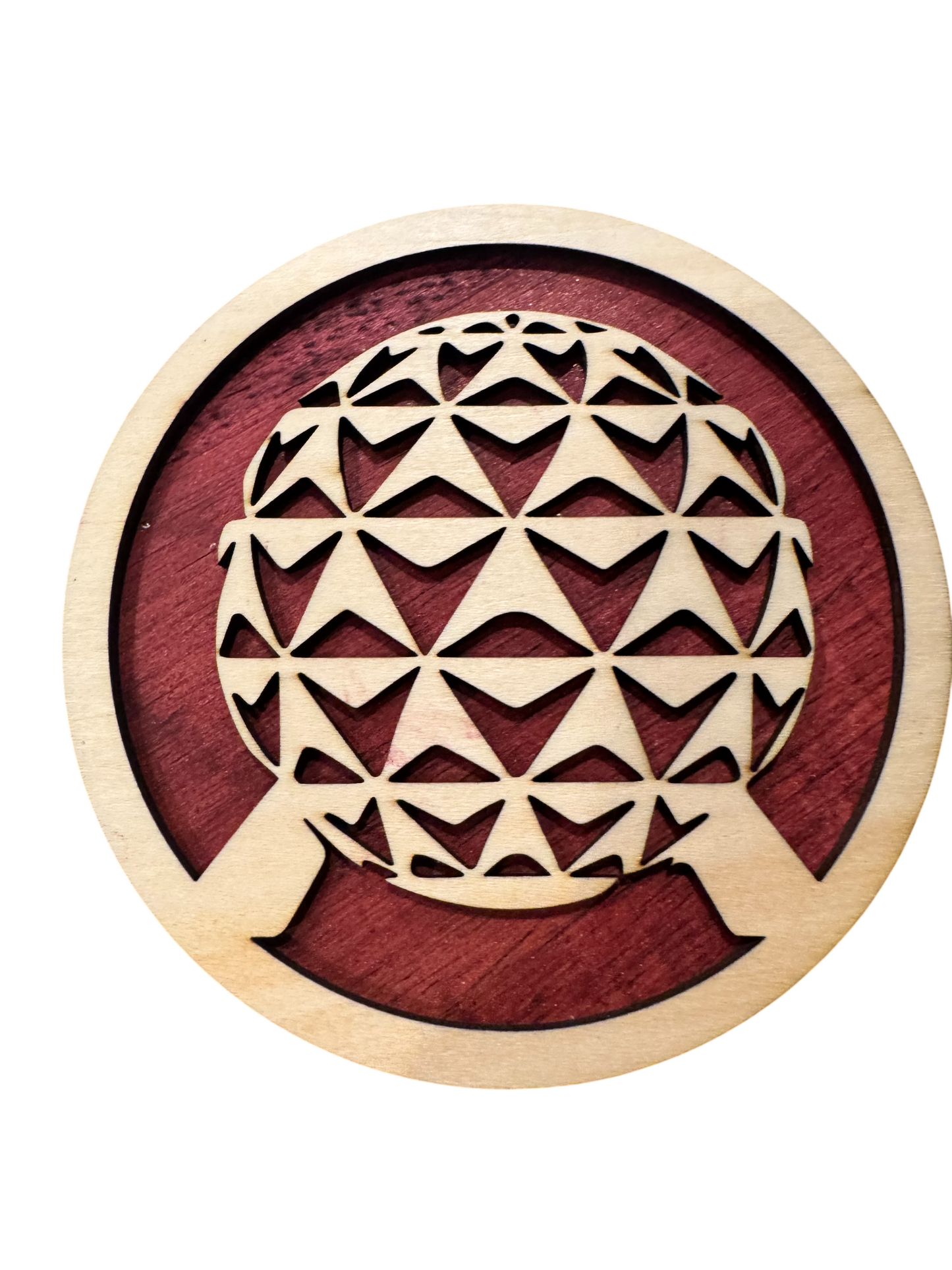 WDW Inspired Layered Wood Coaster Set (4) | Four Park Drink Coasters | Laser Cut Travel & Vacation Home Decor