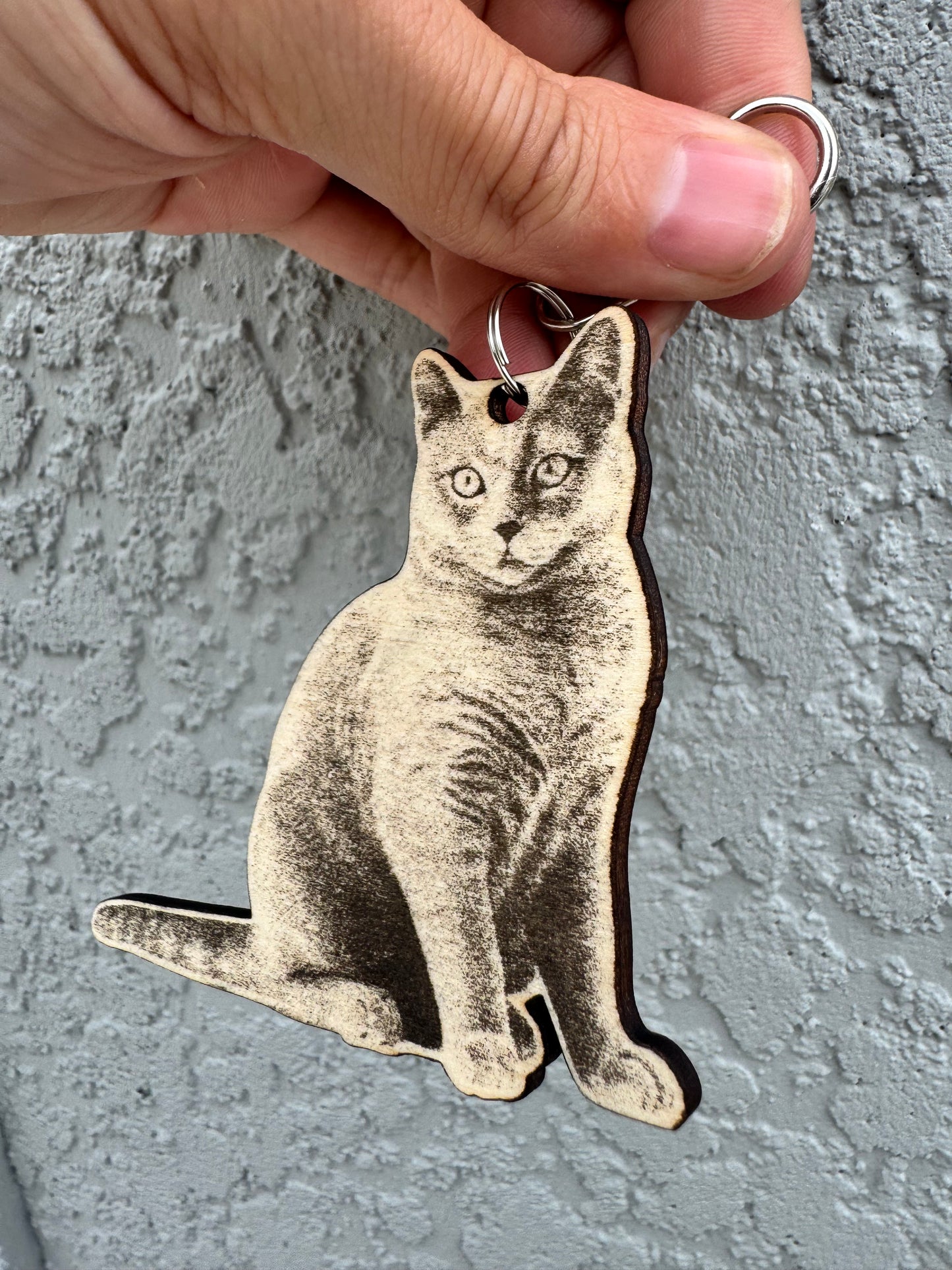 Personalized Laser Cut Wooden Pet Keychain – Custom Engraved Dog, Cat or Any Pet Memorial & Functional Keepsake Gift