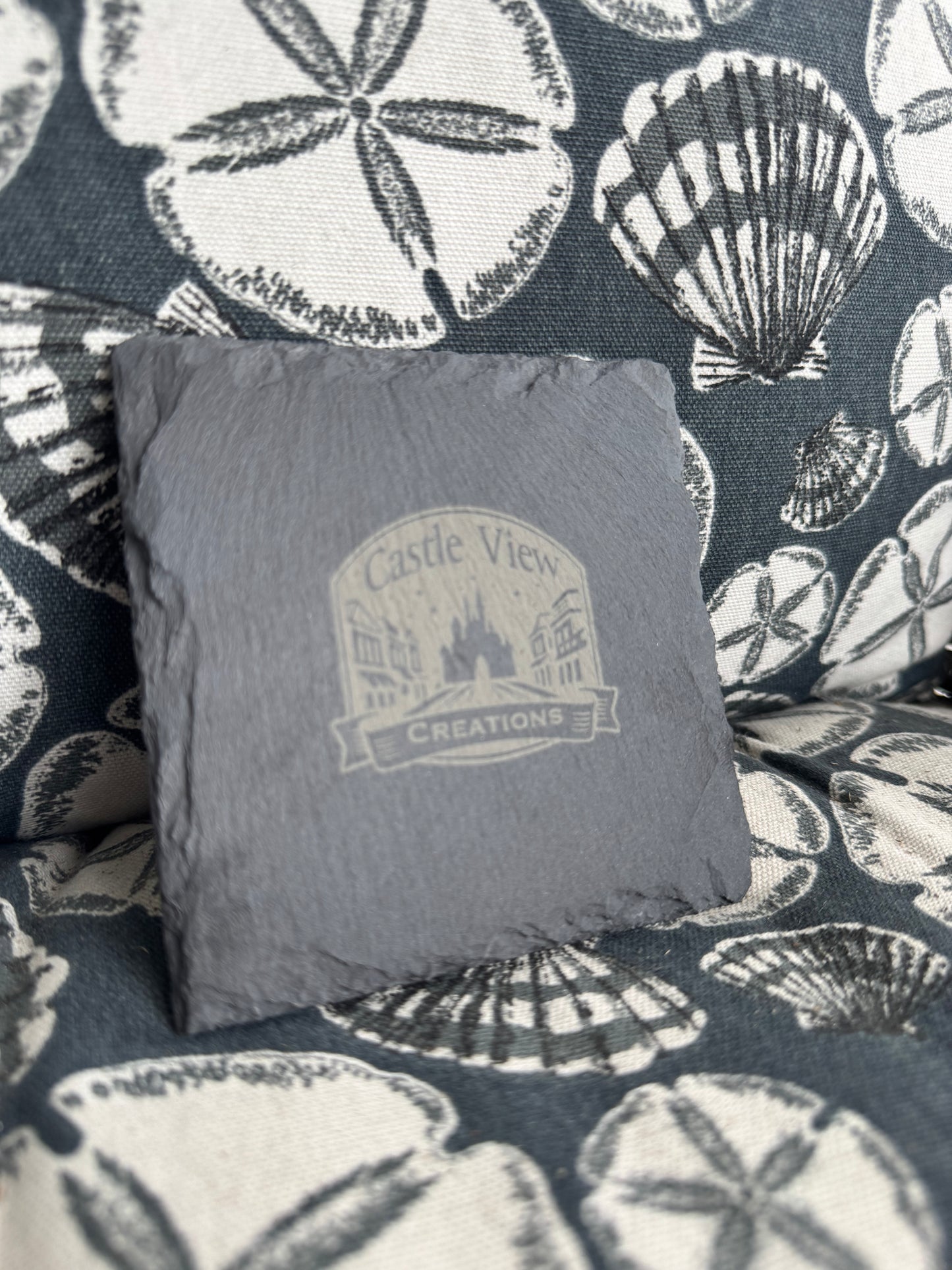 Personalized Laser Engraved Slate Coaster – Elegant Custom Home Bar & Table Decor