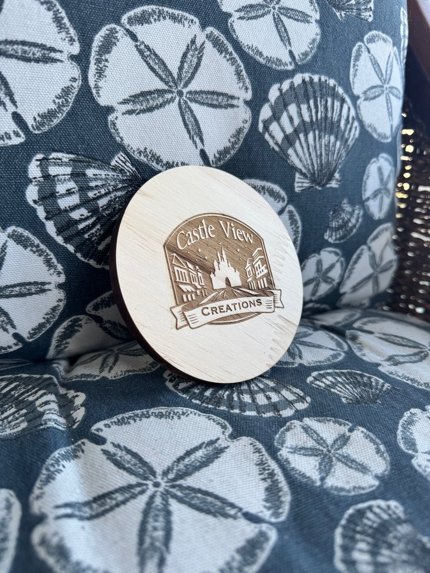 Custom Personalized Laser Cut Wooden Coaster – Engraved Logo or Monogram