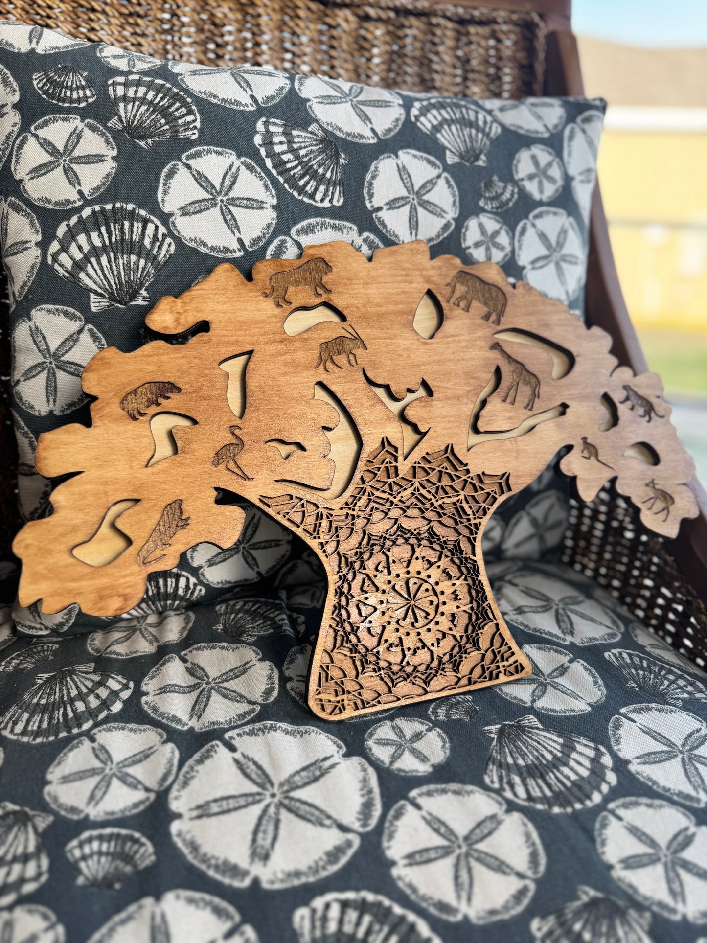 Laser Cut Tree of Life Layered Wall Art – Enchanted Nature Symbol & Functional Home Decor