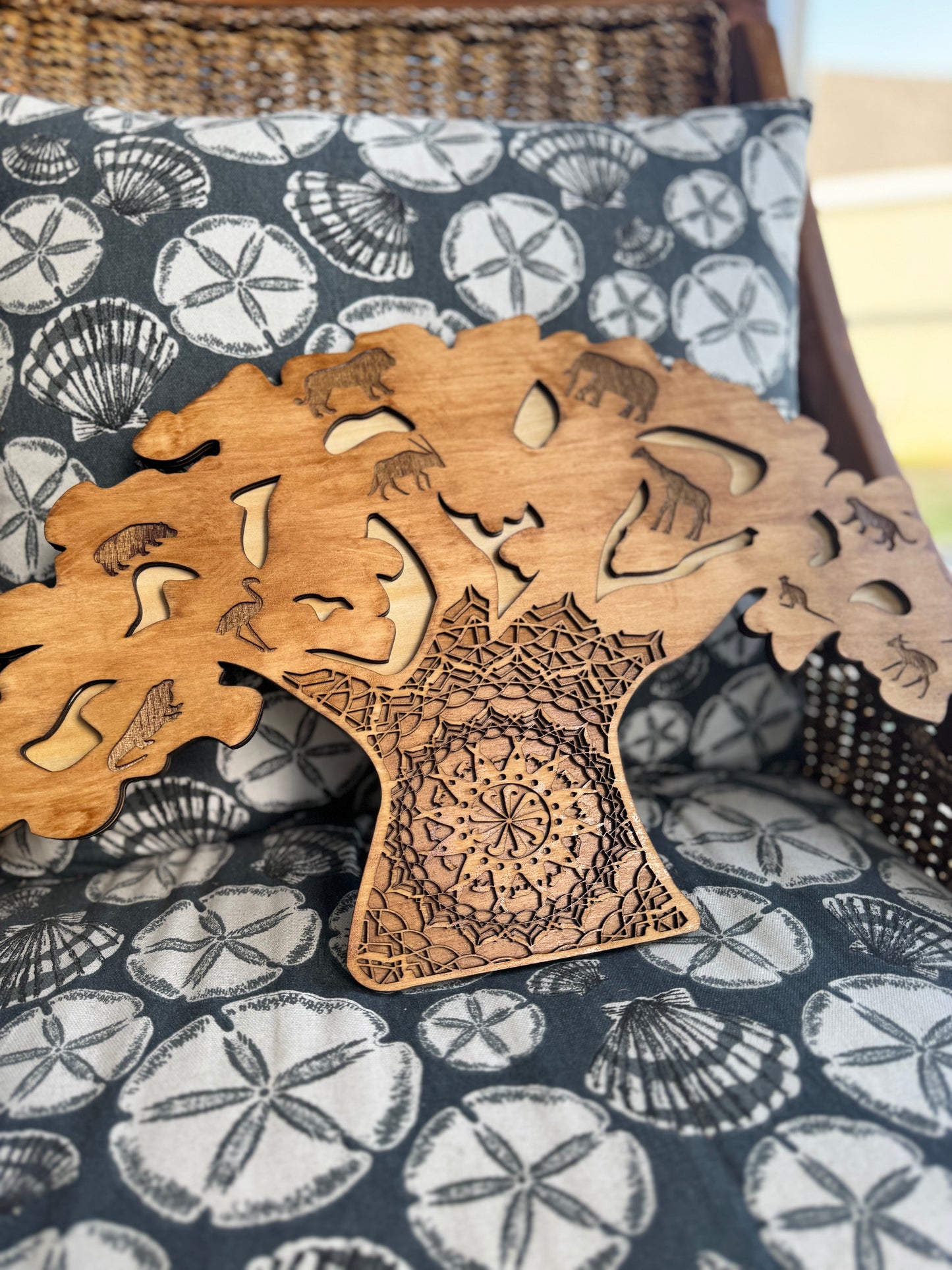 Laser Cut Tree of Life Layered Wall Art – Enchanted Nature Symbol & Functional Home Decor