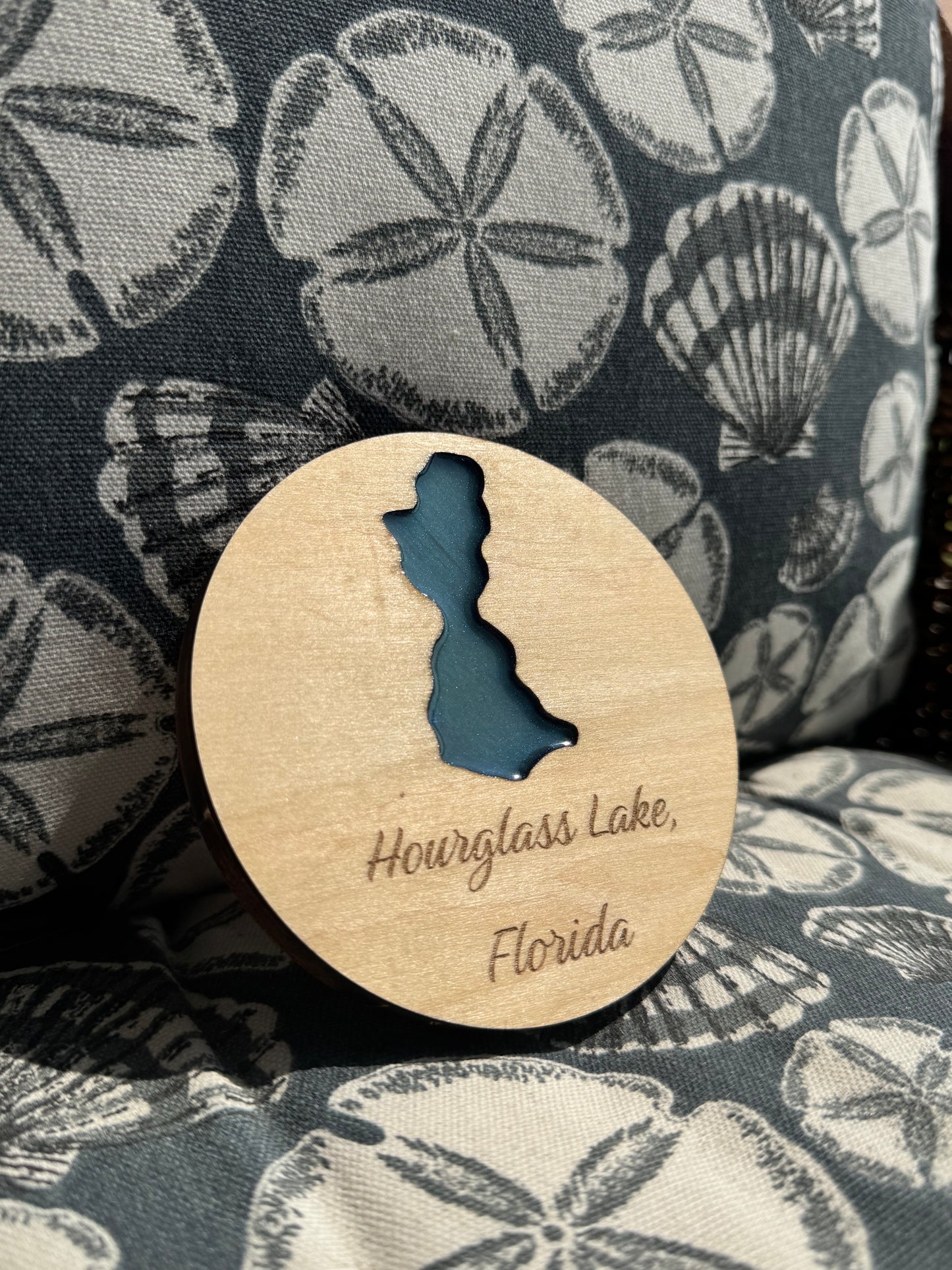 Laser Laser Cut Magical Lakes Layered Coaster Set (4) – Enchanted Water Scene Functional Home Decor
