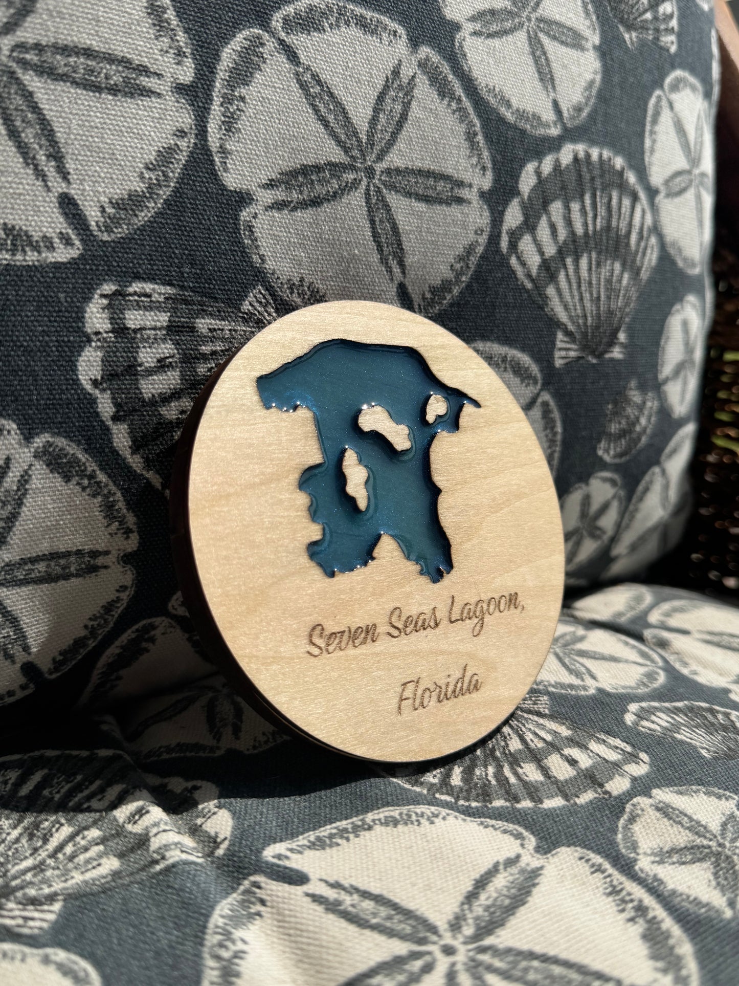 Laser Laser Cut Magical Lakes Layered Coaster Set (4) – Enchanted Water Scene Functional Home Decor