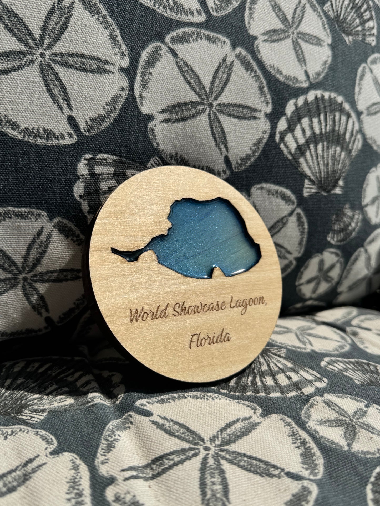 Laser Laser Cut Magical Lakes Layered Coaster Set (4) – Enchanted Water Scene Functional Home Decor