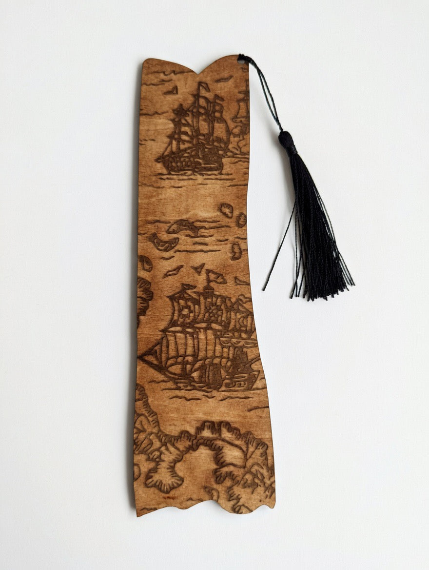Laser Cut Pirate Map Bookmark Pack (3) – Treasure Hunt Book Lover Gift Set & Functional Reading Accessories