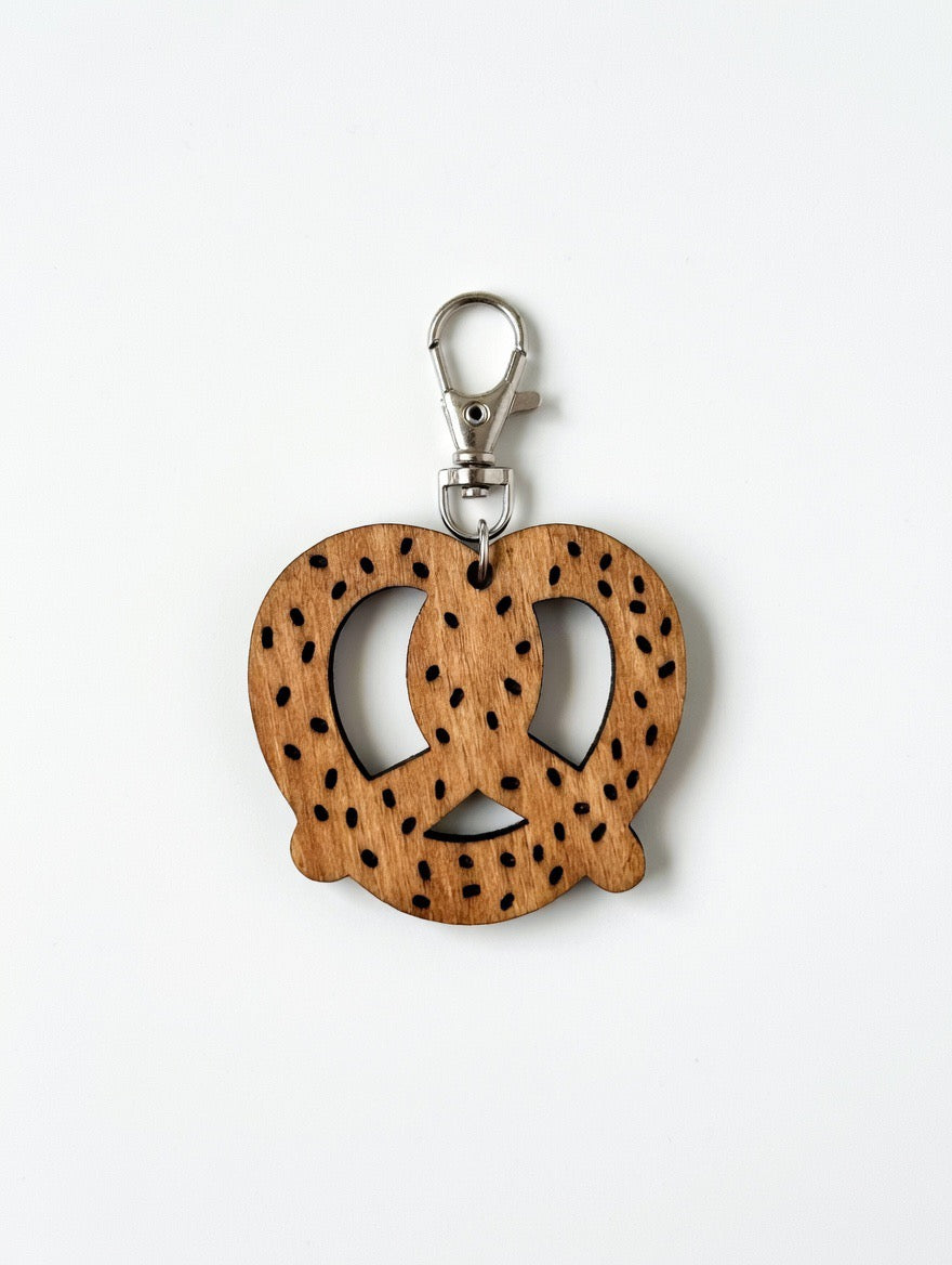 Laser Cut Pretzel Bag Charm – Salty Theme Park Snack Gift
