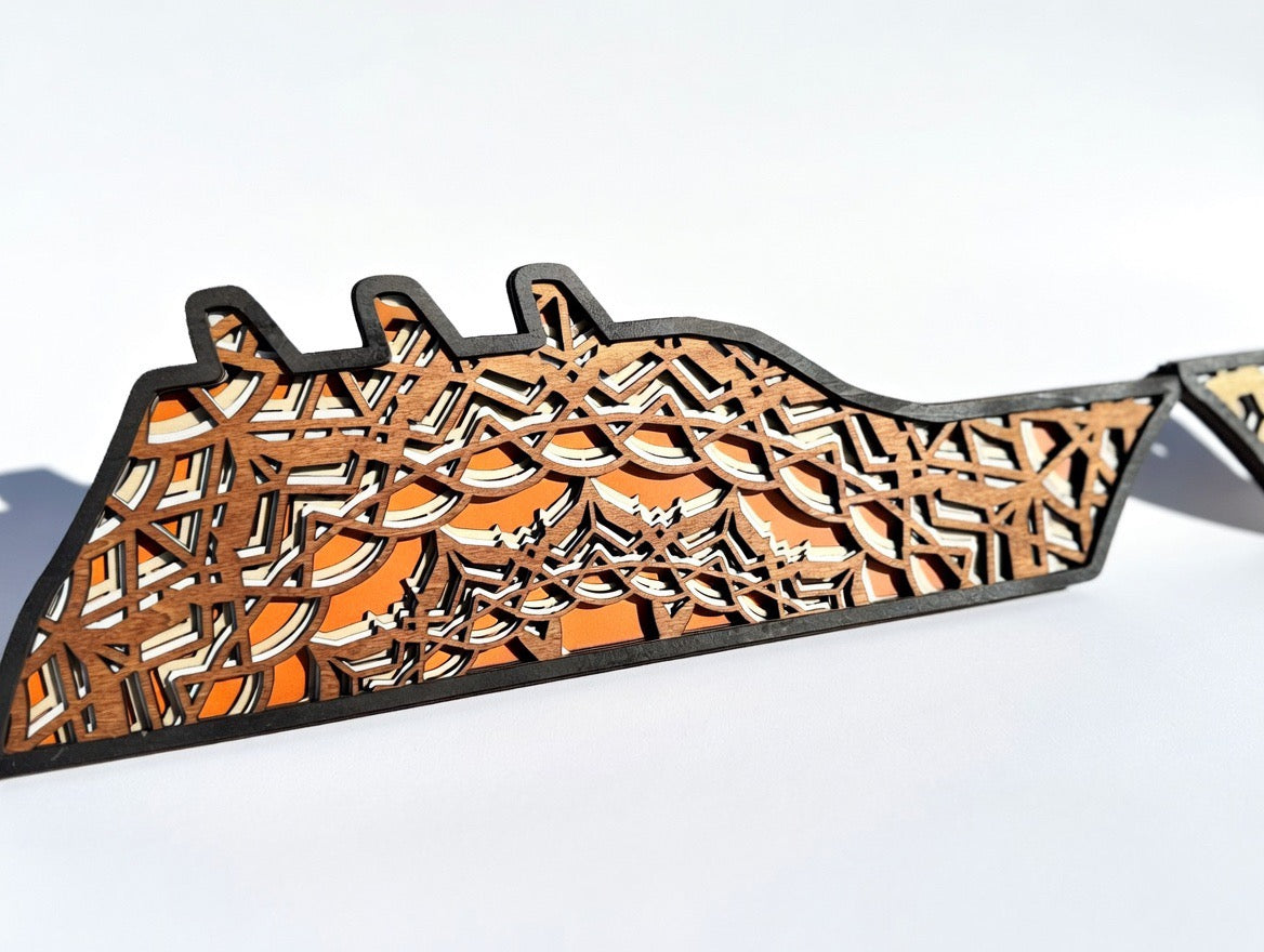 Laser Cut Sail Away (Orange) Layered Wall Art – Tropical Cruise Sunset Enchanted Home Decor