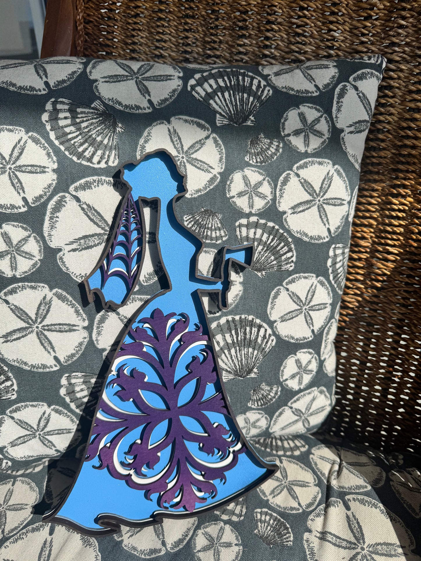 Haunted Mansion Bride Layered Wood Art | Disney Spooky Gothic Wall Decor | Laser Cut Ghost Bride Silhouette
