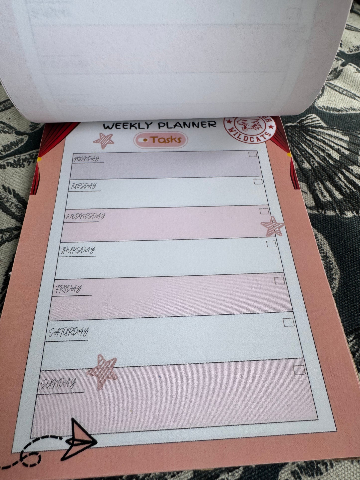 High School Musical Inspired Notepad Planner | Wildcats Daily Planner Pad | School Organizer for Notes, To-Do Lists & Desk Decor