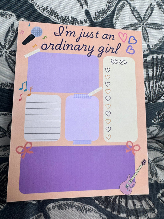 Hannah Montana Inspired Notepad Planner | Cute Daily Planner for School, Work & To-Do Lists