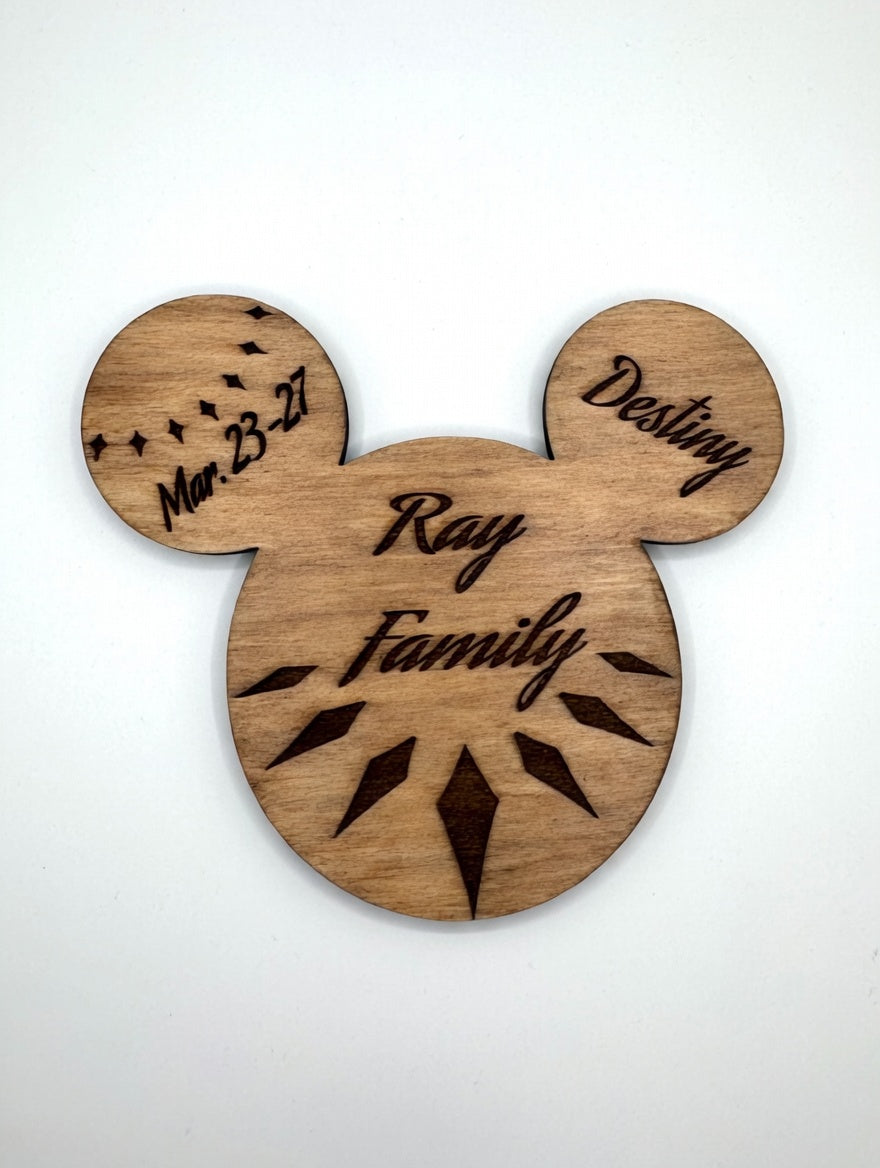Personalized Wooden Disney Cruise Magnet | Custom Family Name DCL Door Decor | Cruise Ship Souvenir Gift