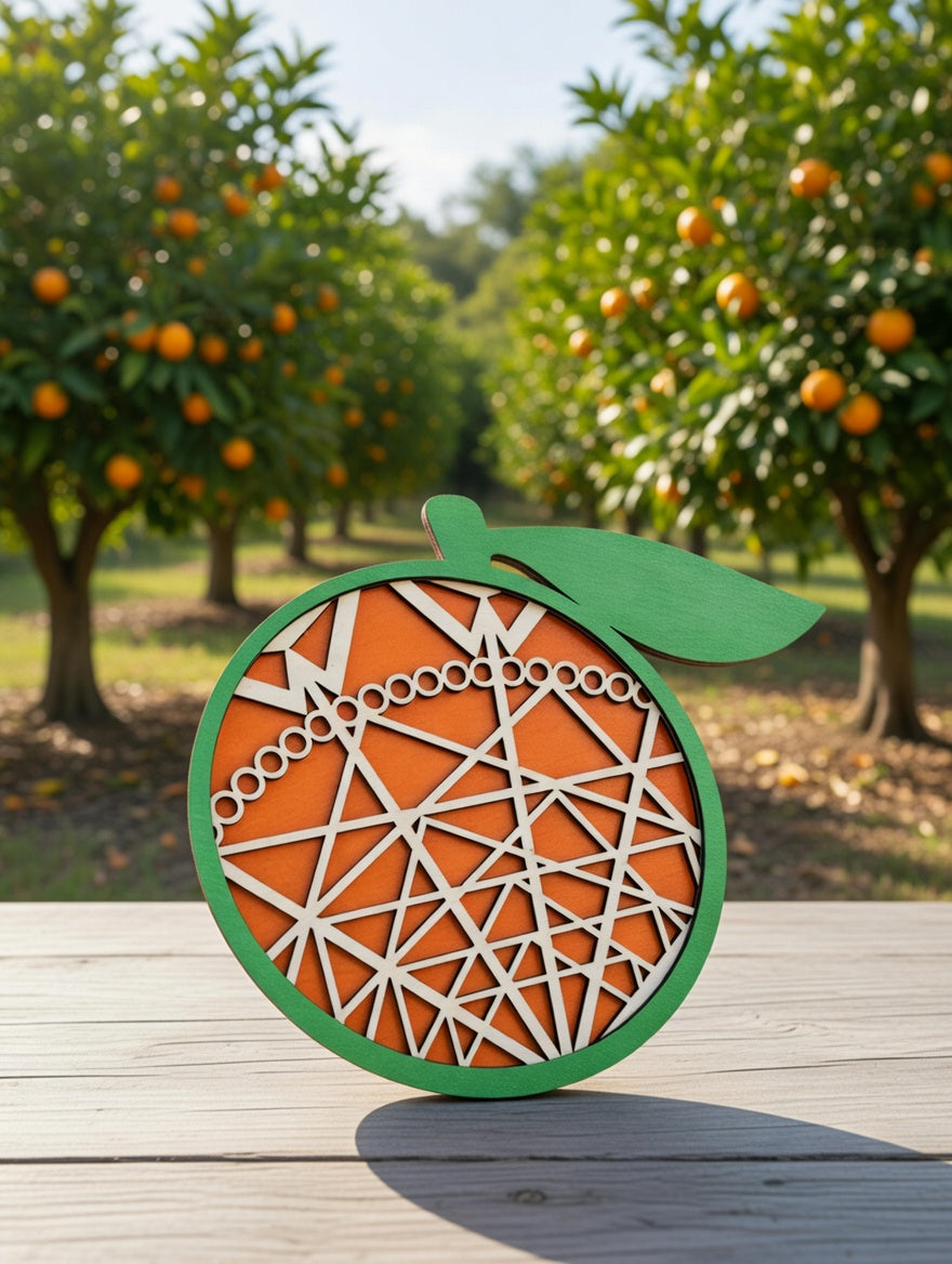 Laser Cut Florida Citrus Layered Wall Art – Tropical Orange Tree Enchanted Home Decor