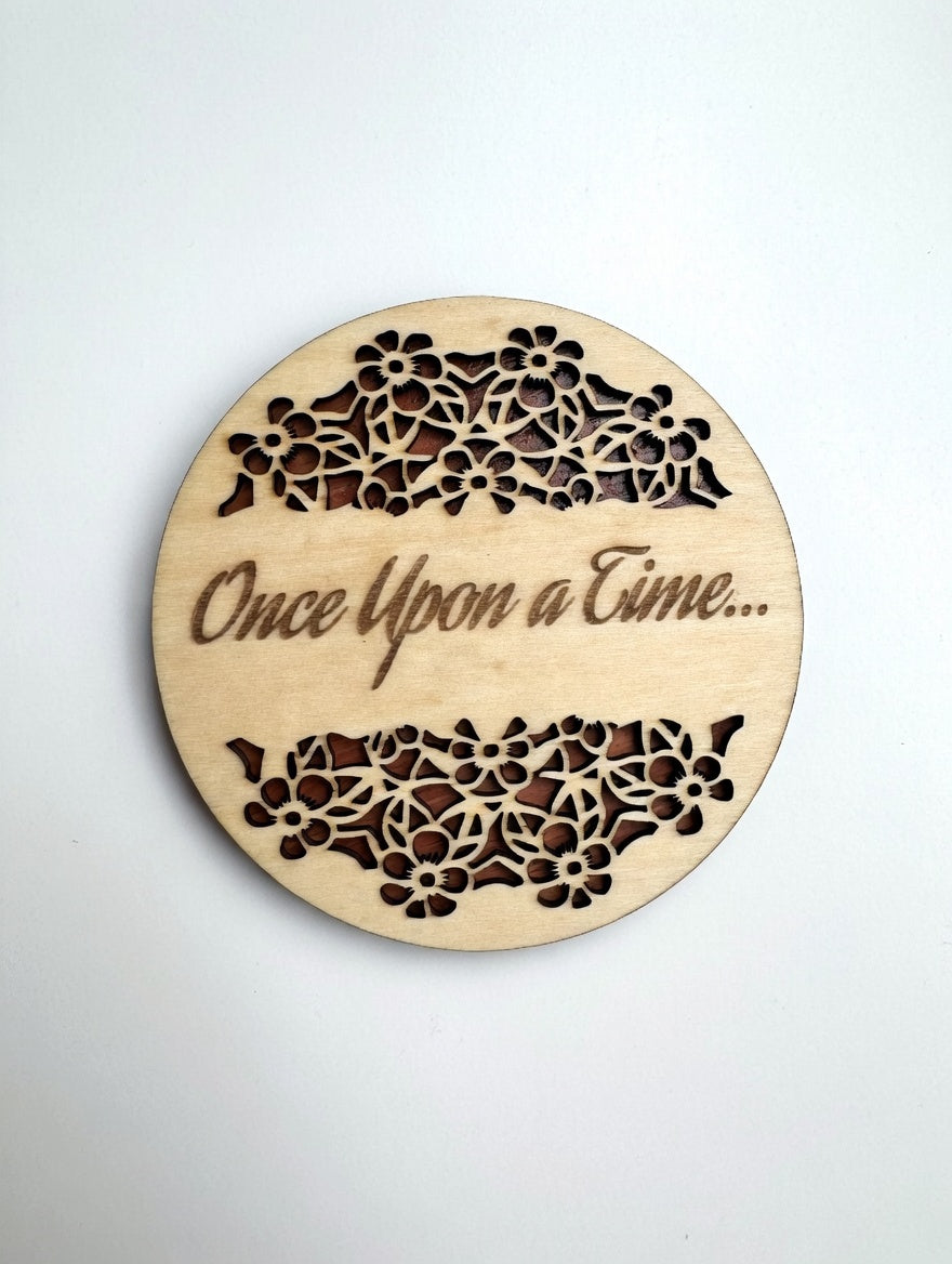 Laser Cut Once Upon a Time Layered Coaster Set (4) – Fairytale Castle Magical Functional Decor