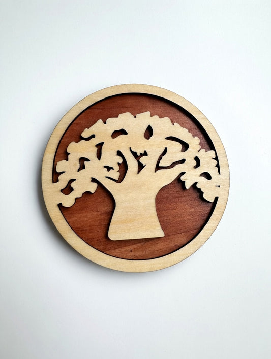 Laser Cut Tree of Life Layered Wooden Coaster Set (4) – Enchanted Nature Functional Home Decor