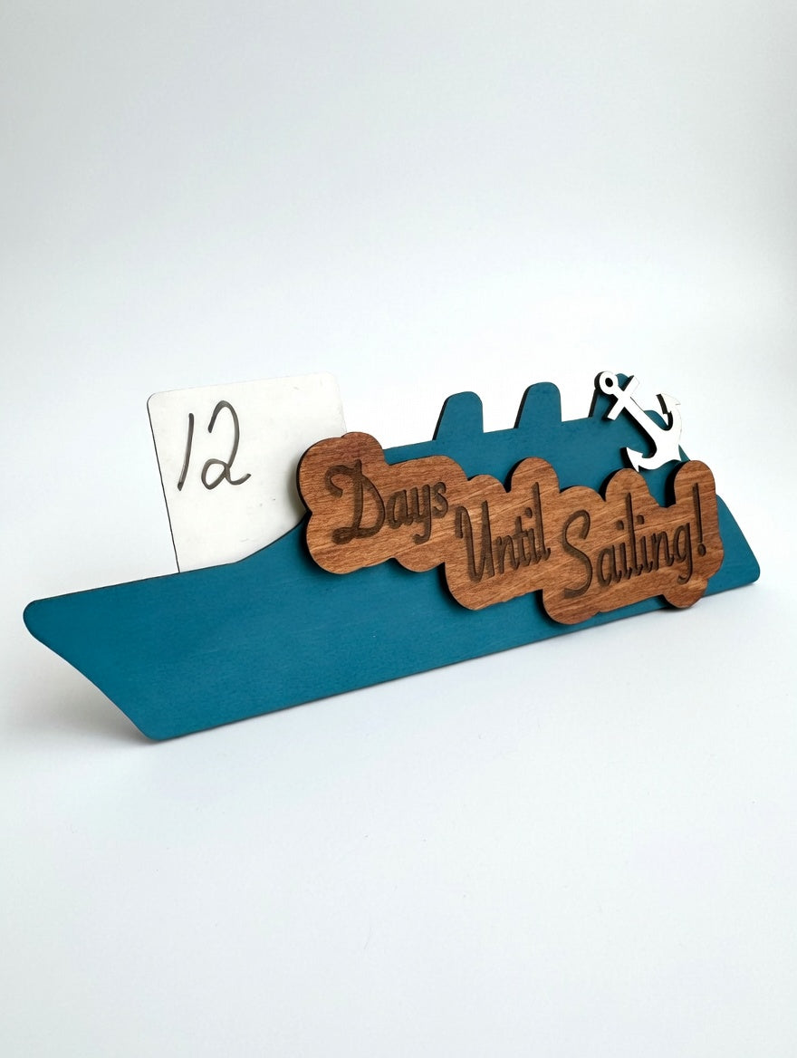 Laser Cut Cruise Countdown Magnet – Custom Cruise Ship Vacation Tracker & Magical Fridge Decor