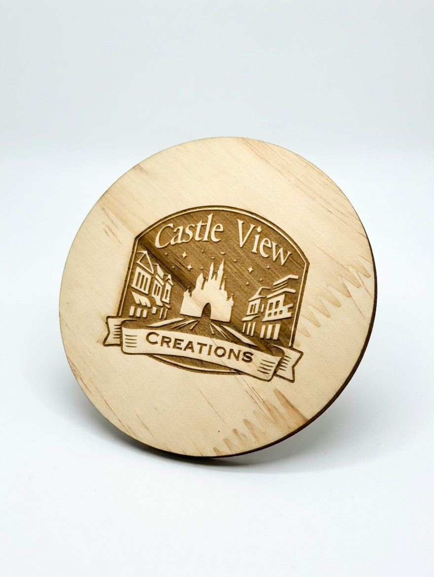 Custom Personalized Laser Cut Wooden Coaster – Engraved Logo or Monogram