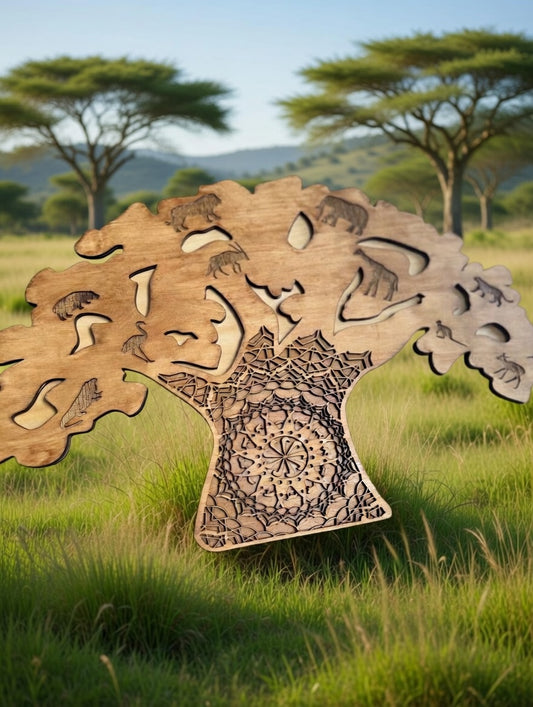 Laser Cut Tree of Life Layered Wall Art – Enchanted Nature Symbol & Functional Home Decor